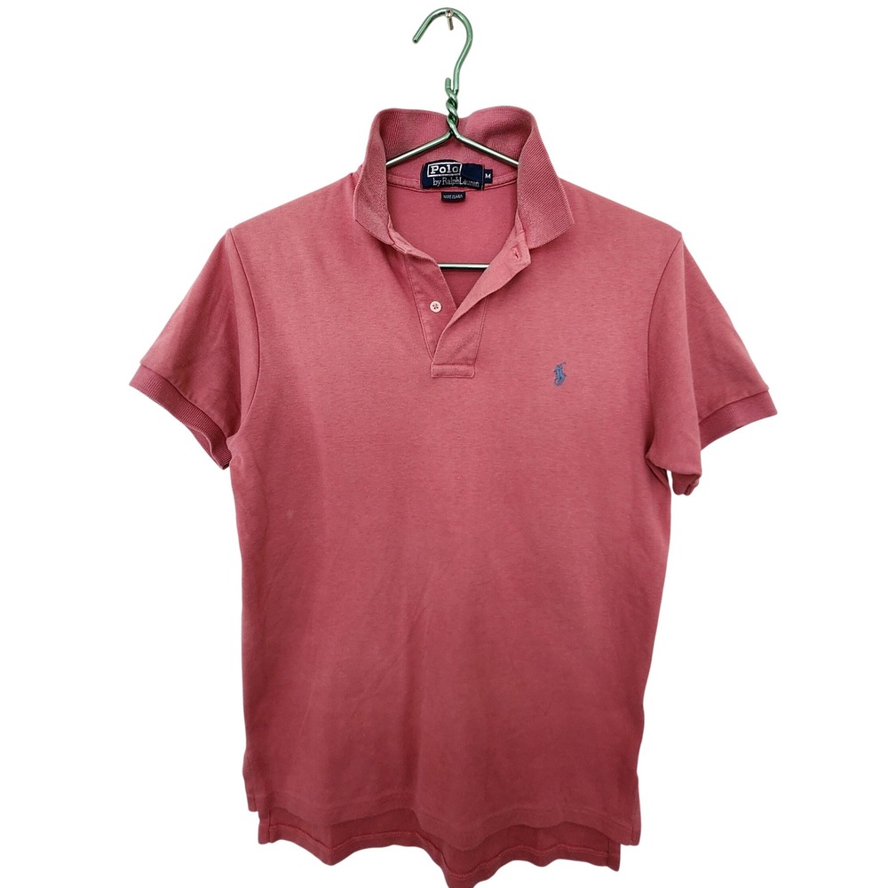 ⭐️ Polo Ralph Lauren Vintage Made in USA Salmon Pink Cotton Polo Shirt Mens M